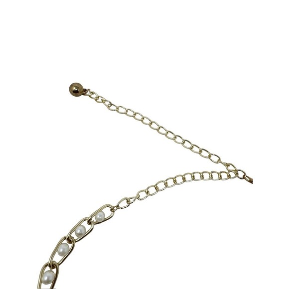 Y2K Vintage Gold Pearl Chain Link Belt – Dainty Oval Mariner Style Adjustable main image 8